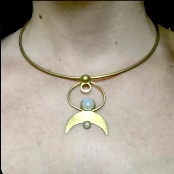 Pamela Love Stardust Lunar 14K Gold Plated Moonstone necklace - Picture 3 of 4
